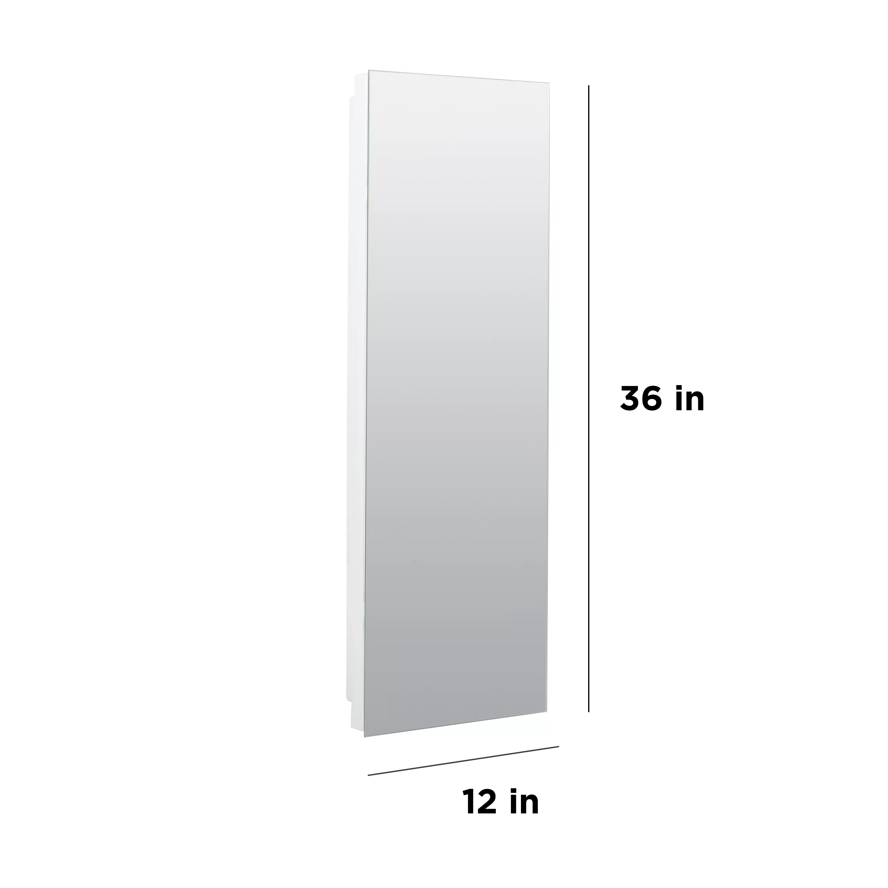 Frameless Recess-Mount 12 Pride x 36 in., Medicine Mirror Reversible Cabinet, Rectangle, American