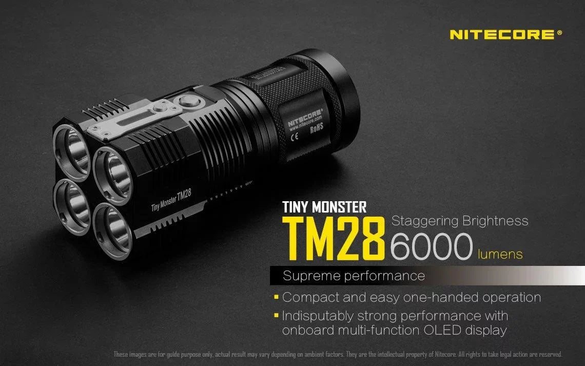 the TM28 exterior go and on -Both E4K Value or can Pack: at Recharged be Nitecore home Flashlight Searchlight