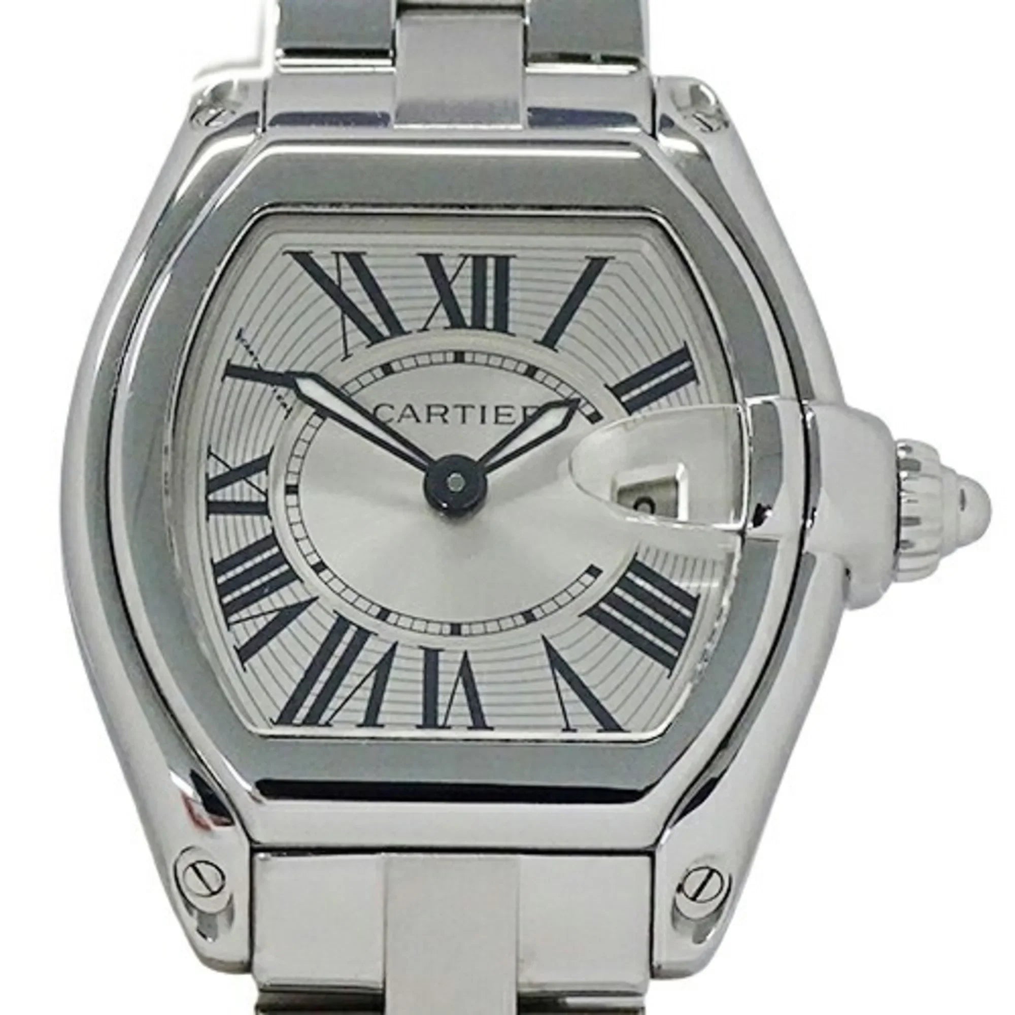 Watch Date (Fair) Roadster Stainless W62016V3 Ladies Polished Quartz Cartier Pre-Owned Silver Steel