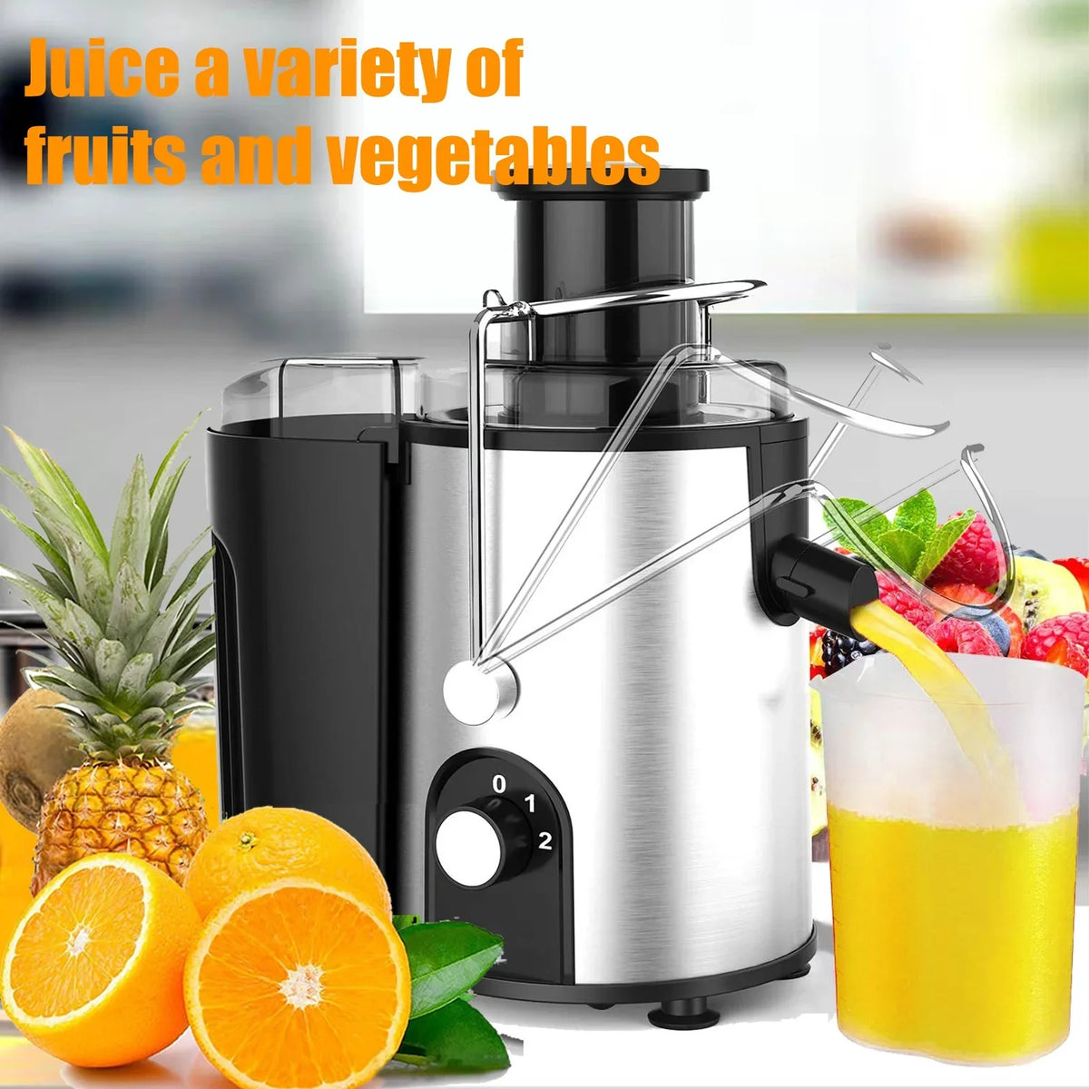 Fruits Brush Juicer Centrifugal Juice Catcher Vegetables High Machines Included and Anti-Drip - for & - Yield