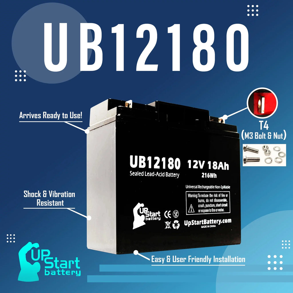 T4 CSB AMERICA OF Lead Universal Compatible 3x Battery Battery Terminal, BATTERY 18000mAh, SLA) Pack Replacement GP12170B1 Sealed (12V, - AGM, UB12180 18Ah, - Acid