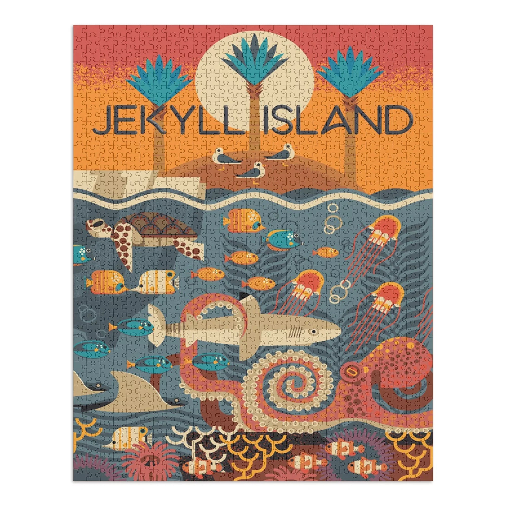 Piece Georgia, Island, Family, (1000 Adults 19x27, for Made Size in Jigsaw Textured Challenging Puzzle Jekyll Geometric Puzzle, ) and