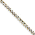 1ct Wt- Tennis Gold Diamond Carat 14k Yellow Bracelet.