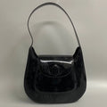 Pre-Owned Turnlock Handbag Leather 19374 Black Birthday Happy Patent (Good)