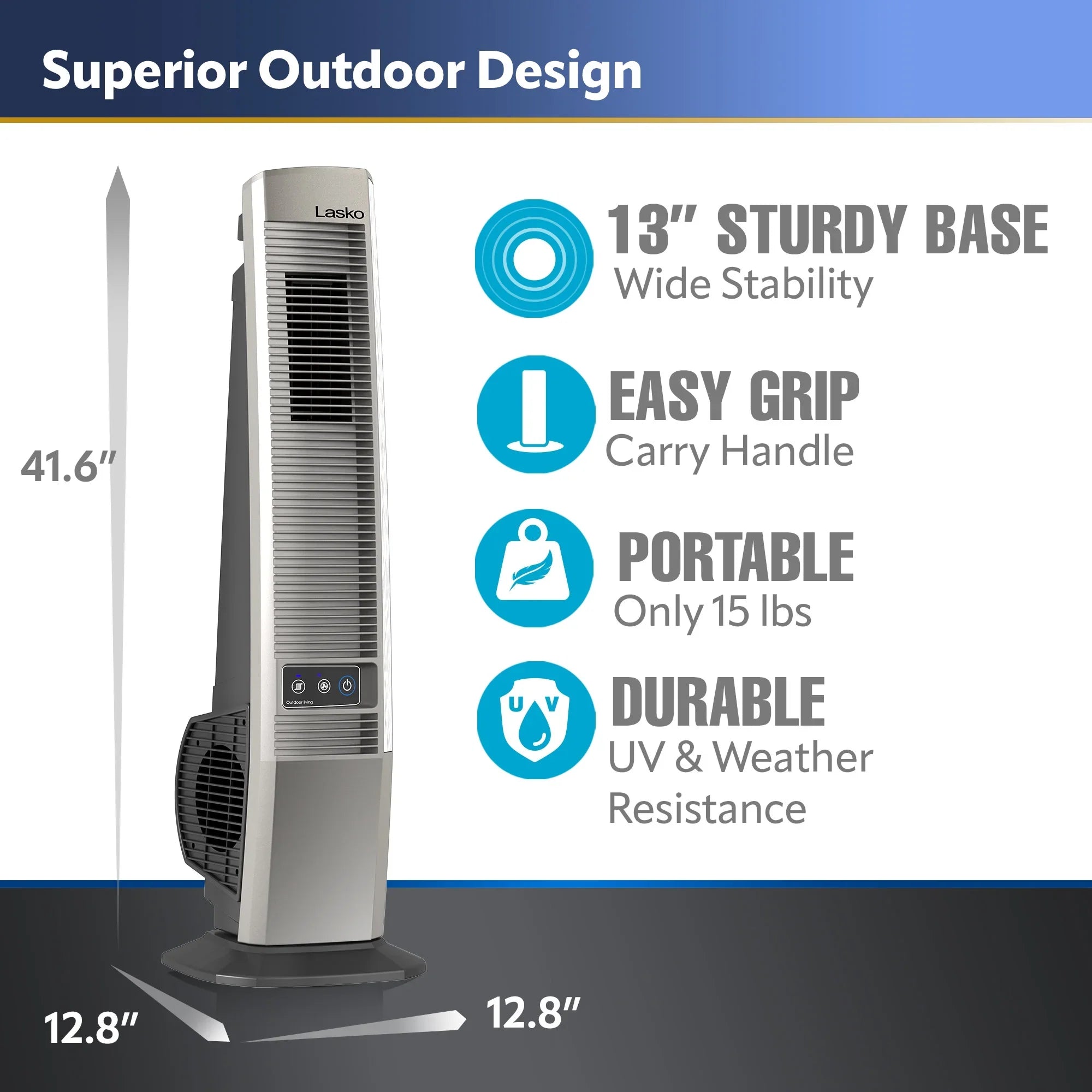 Living for and Outdoor Fan Decks YF202, New Tower Speeds, with Patios Beige, 42" 4 Lasko
