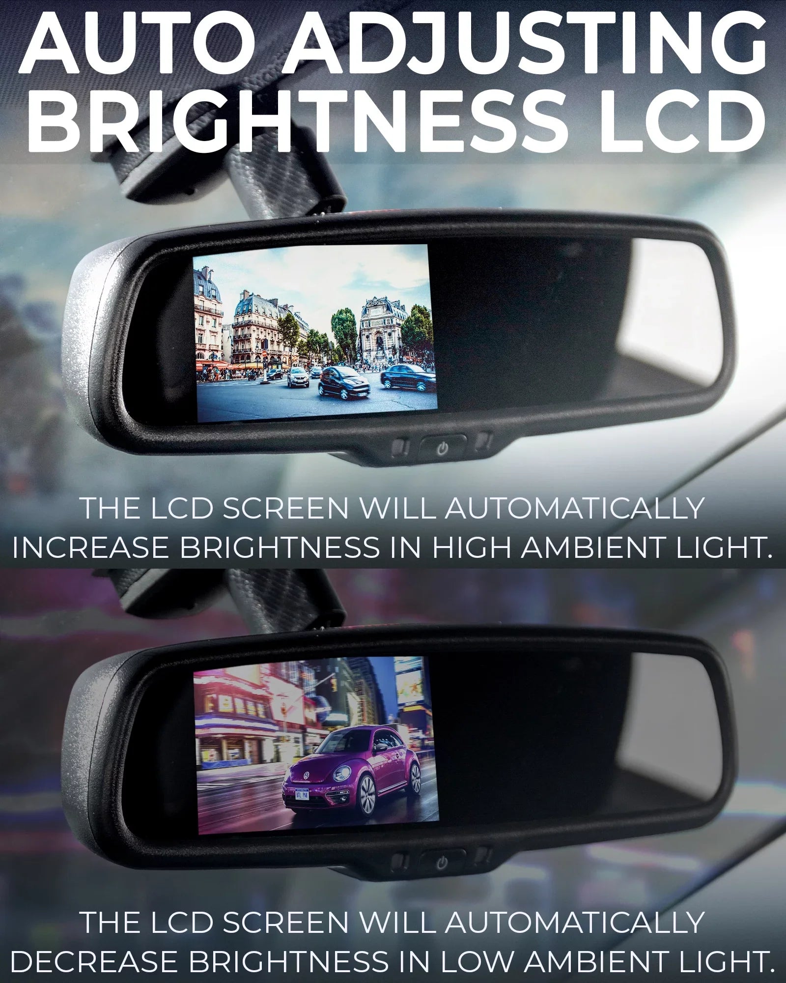 Car with 4.3” Screen Fit - + Camera Tailgaters View for 170° Moistureproof Universal Mirror Enhanced Backup Kit Rear Safety Master