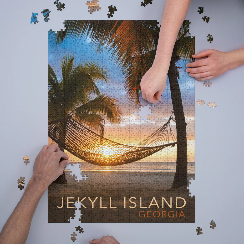 Size Georgia, in (1000 Family, Piece Jekyll Puzzle, and for Made Puzzle 19x27, ) Adults Hammock Sunset and Challenging Island, Jigsaw