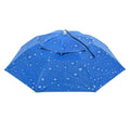 Sun Oxford Blue OD 37.4" Head Hat, Umbrella Strip, Fabric Layer Uxcell Folding Double Cap with Rain