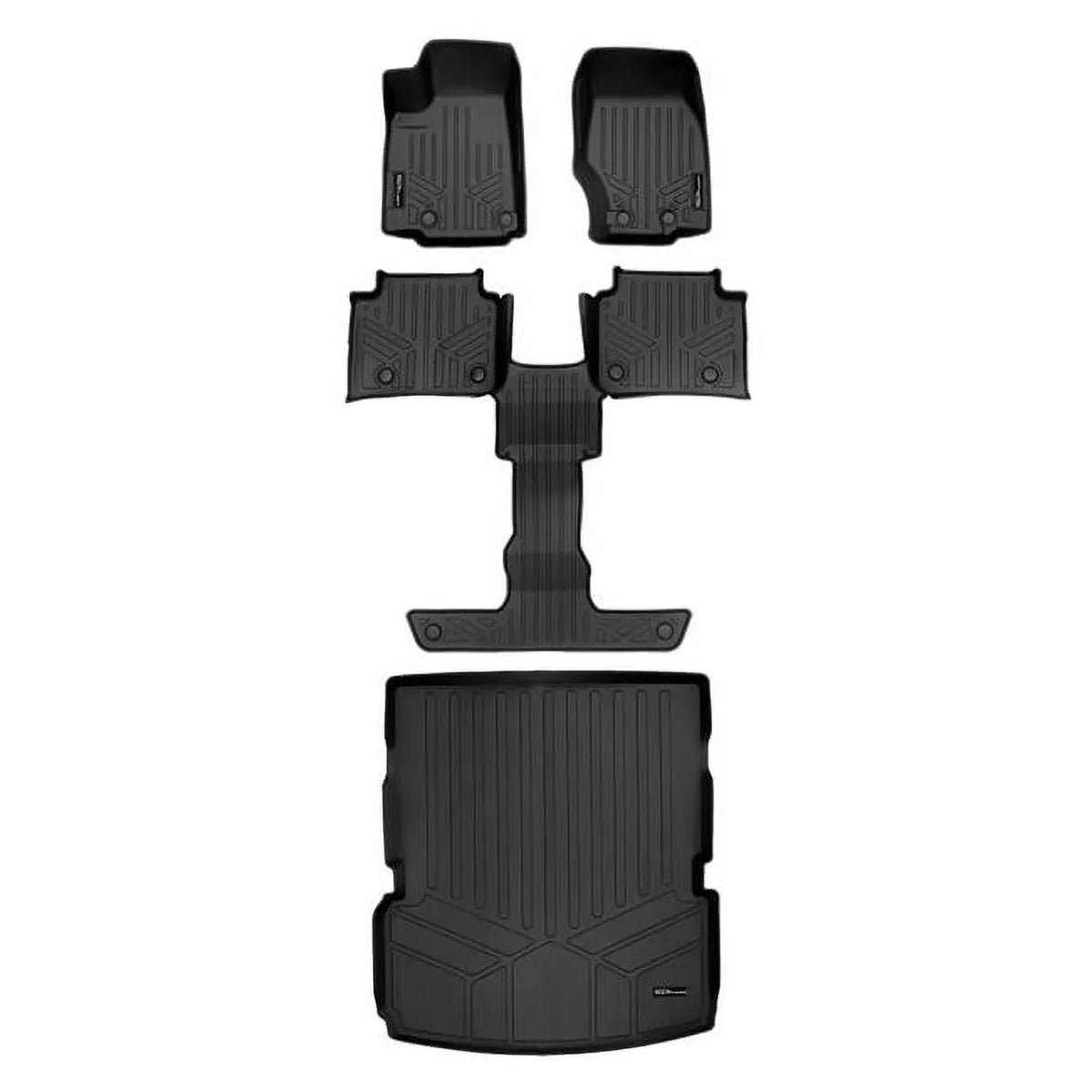 Row the & for Fit Mat Floor Cherokee Row Liner Set 2nd Black Jeep 3 Custom All L, Grand Black climate SA0568-B0570-D0568 Behind 2021-2023 Cargo Liner