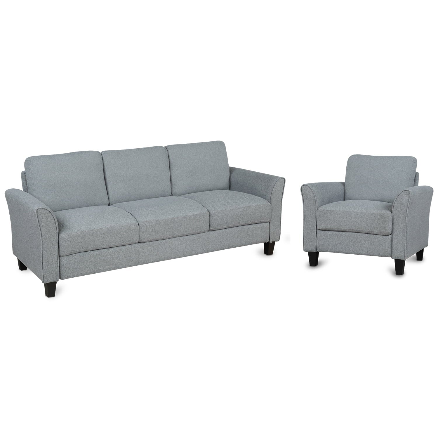 Living Room and Furniture Sofa (Gray) Anself chair 3-seat