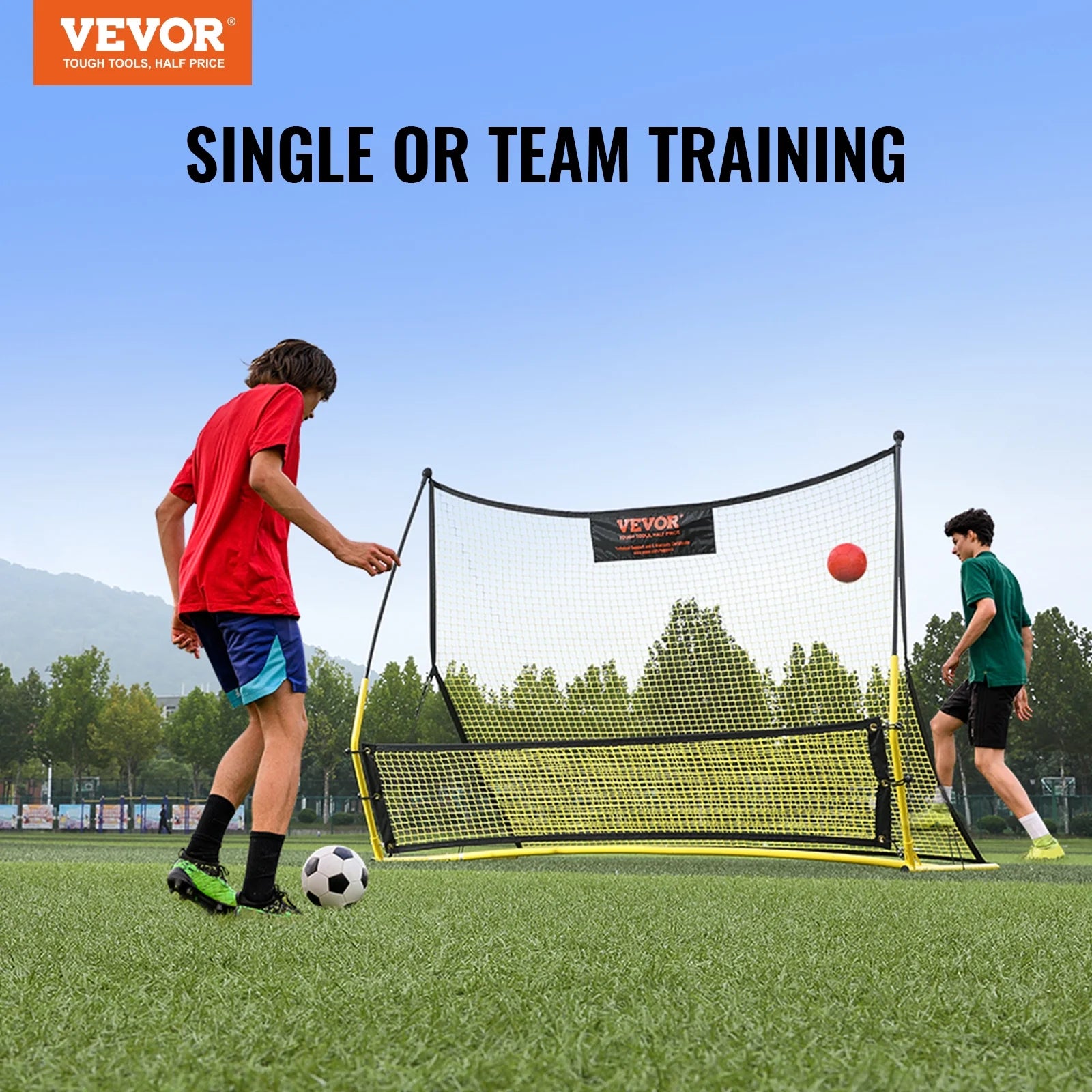 Bag Portable Portable 71"x40" Soccer 2--1 Net Soccer Trainer Rebounder
