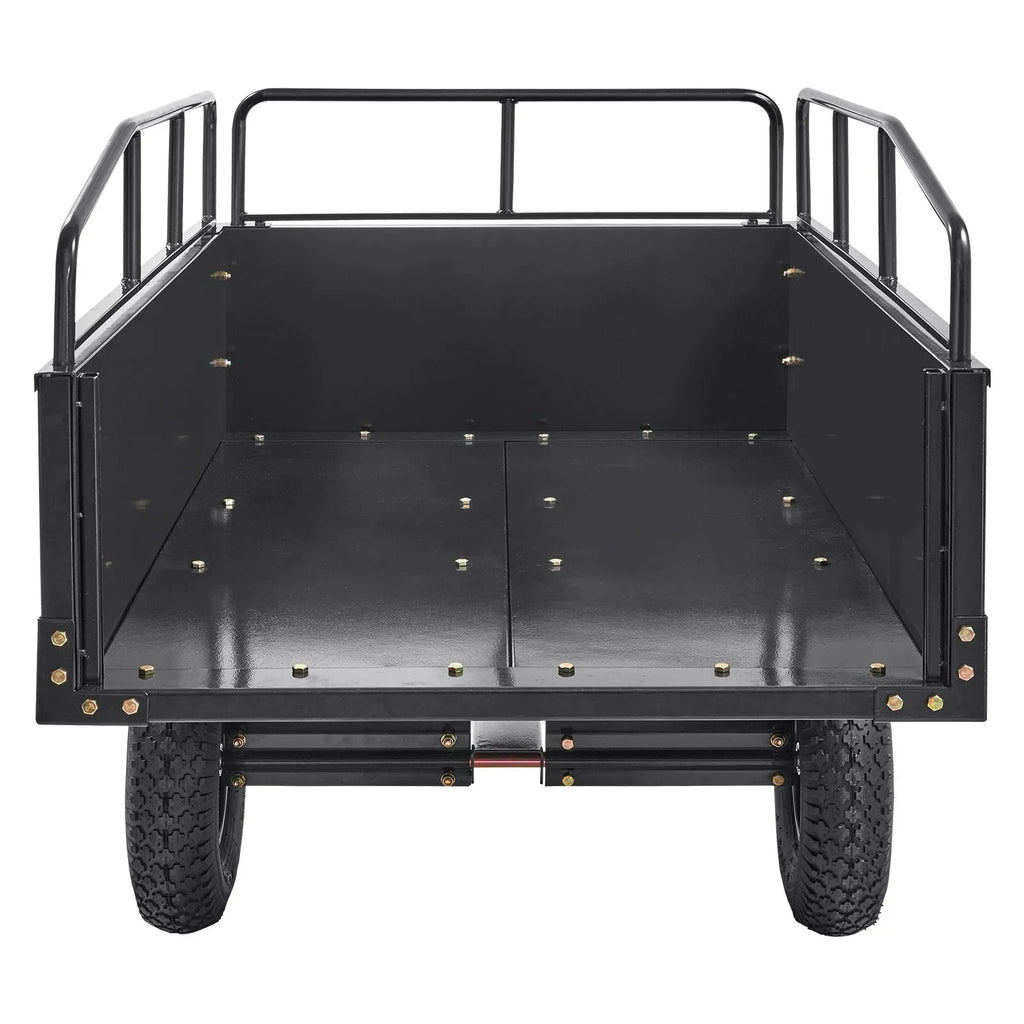 with Feet 15 750lb Steel Garden Capacity, Cart Heavy Trailer for Lawn Mower Tractor Trailer, Dump Utility Cubic Duty Riding