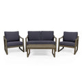 Gray Wood Dark and with 4 Seater Cushions, Set Johnlucas Studio Outdoor Acacia Gray Chat