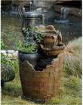 liquid Cascading In Brown Resin Modern liquid Pump Fountain