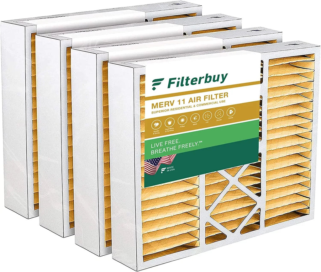 Furnace 11 for Night, Pleated Air MERV Filters Bryant/Carrier & (4-Pack) Filterbuy FILXXFNC0021, 19x20x5 Payne HVAC and AC Day