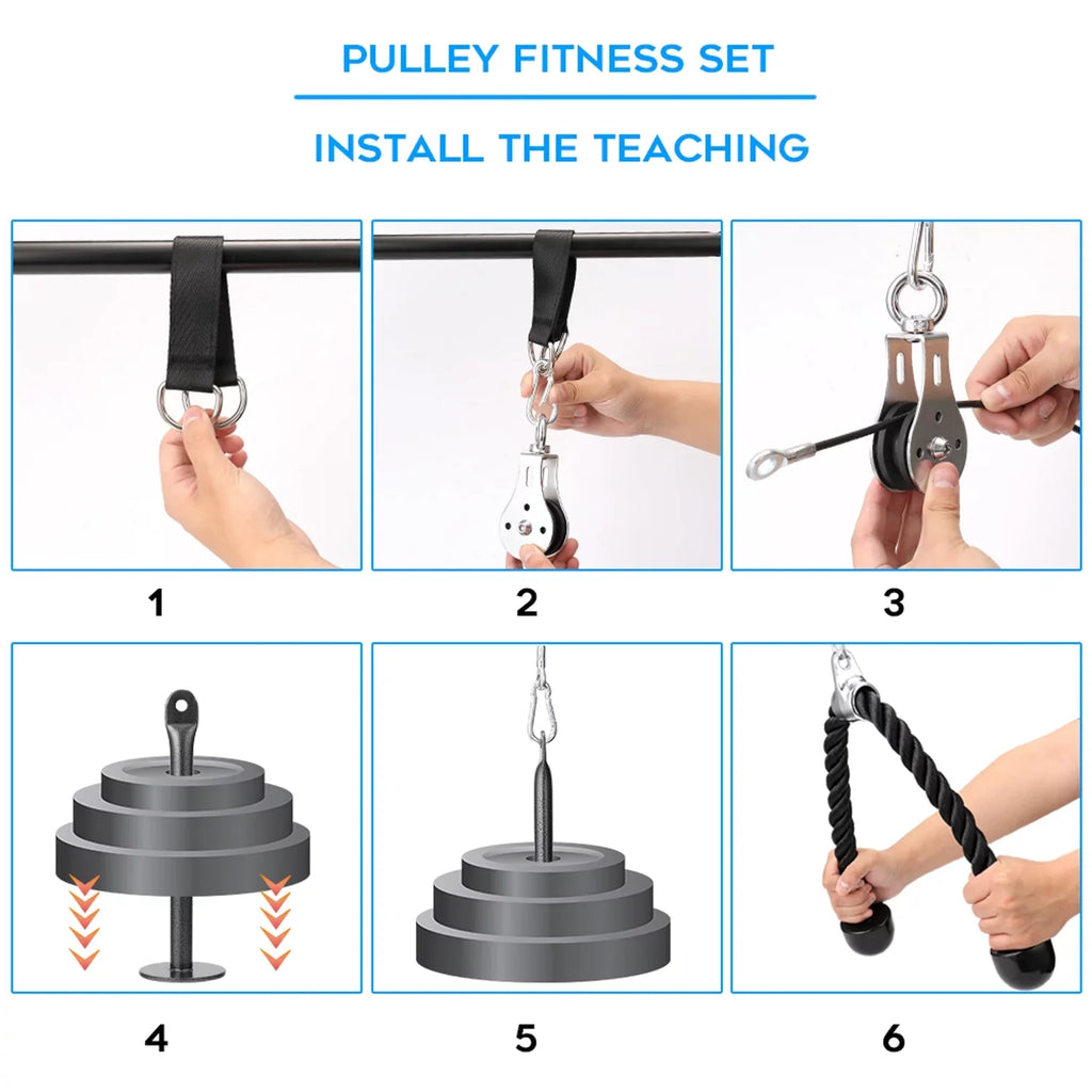 Hand Strength Fitness Training Loading Triceps Equipment Arm Lixada Biceps Pin Lifting Attachment Pulley DIY Machine Cable System Blaster