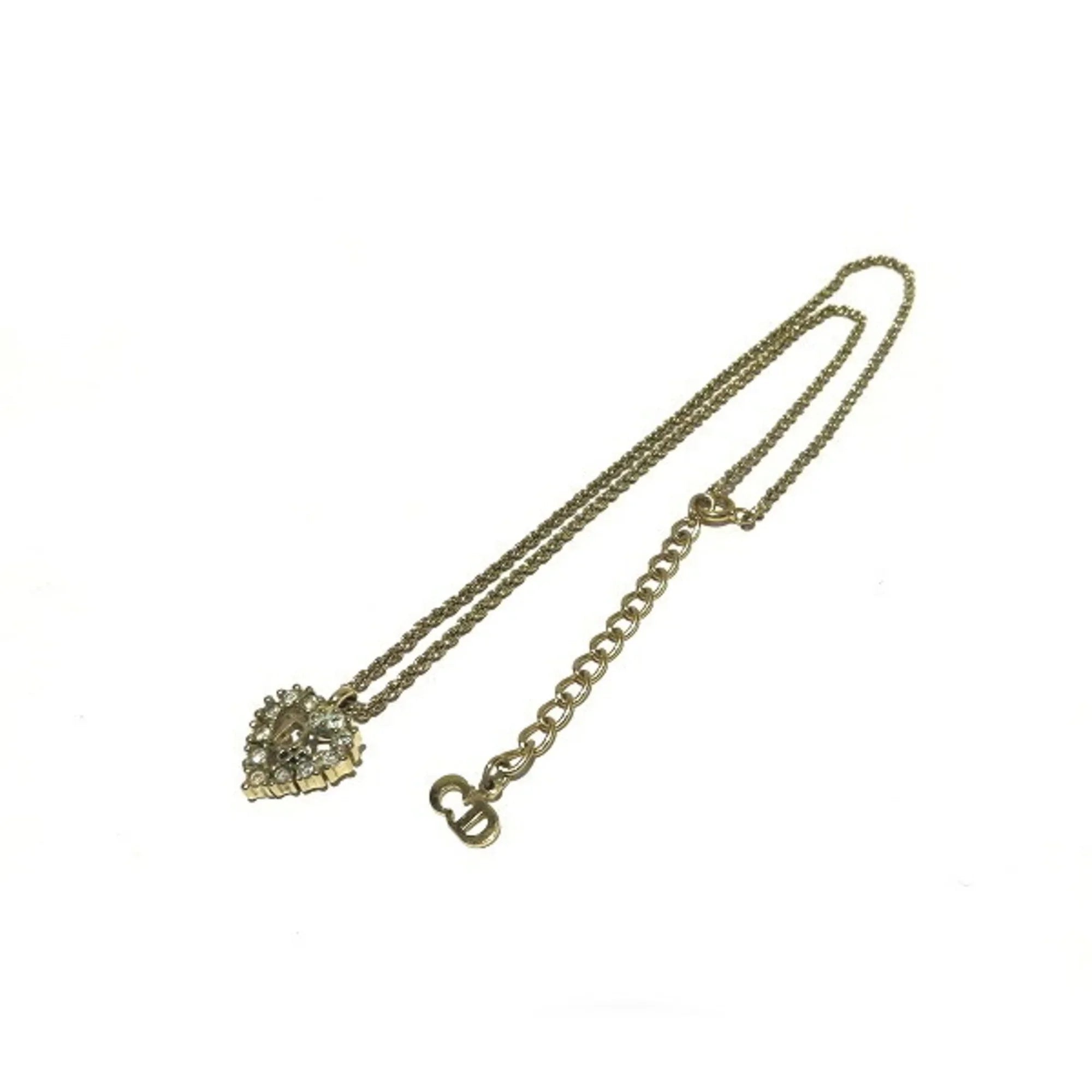 Dior Gold Necklace (Good) for Motif Pre-Owned Women Christian Accessory Heart