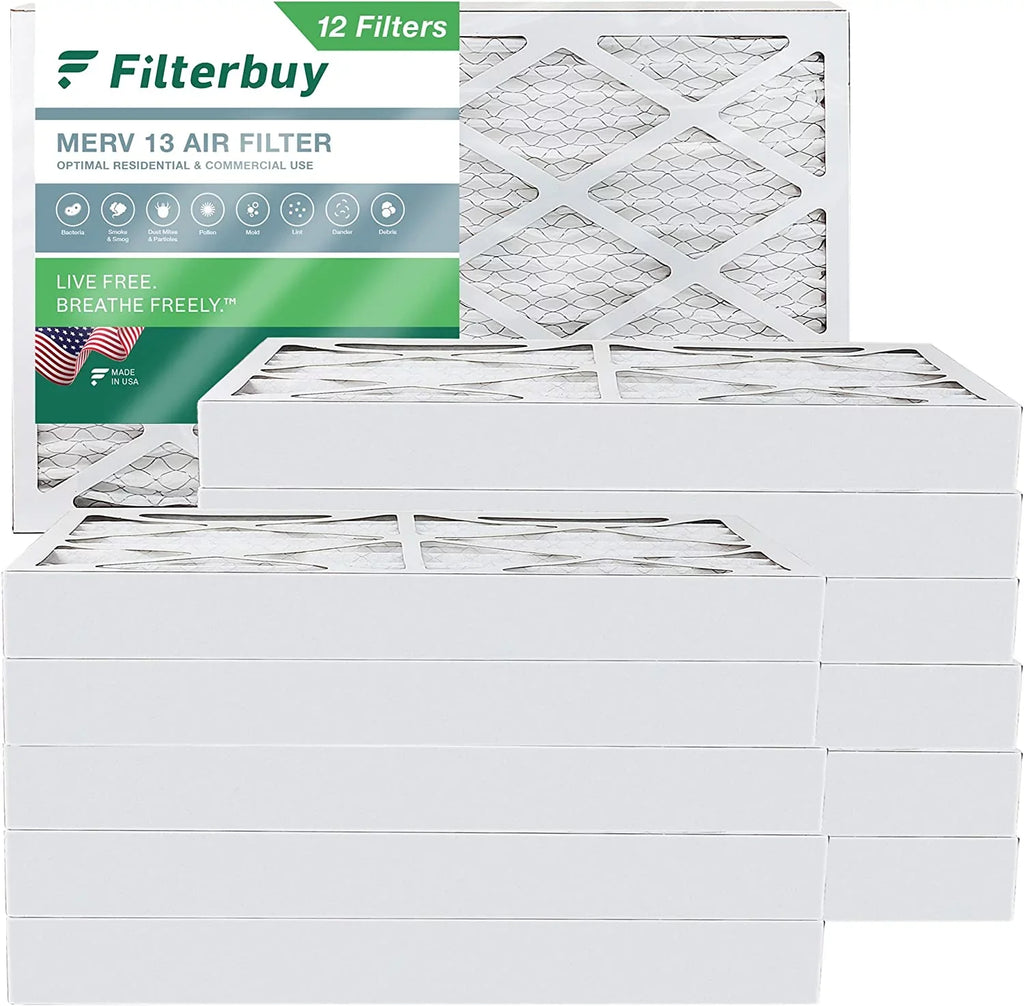 Filterbuy Furnace 8x20x4 Air (12-Pack) 13 Pleated Filters