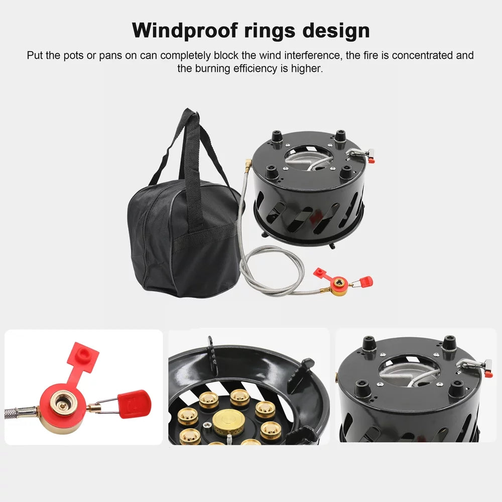 Stable 19800W Picnic, Performance Hiking Stove, Furnace for Windproof Gas Cooking, exterior Camping Stove