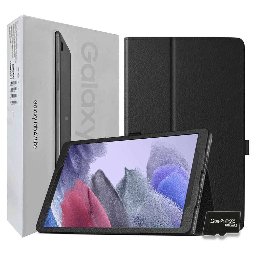 Touchscreen Screen A7 Tablet Case, Inch Lite Galaxy microSD Tab Protector, International and 8.7 Bundle 11 Android Stylus 32 Card Wi-Fi 32GB Gray Leather 2021 Samsung