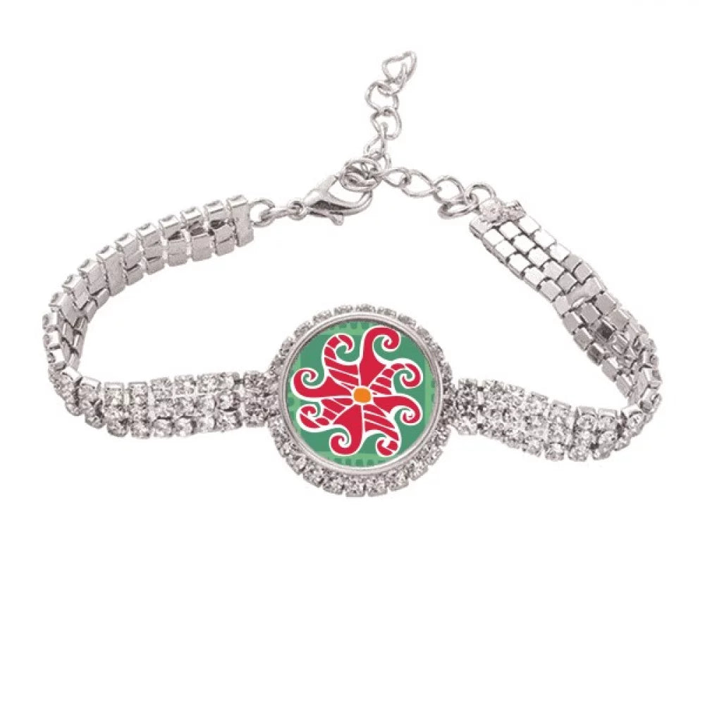Totems Bracelet Red Ancient Anklet Chain Jewelry Tennis Sun Civilization Mexico Drawing Diamond