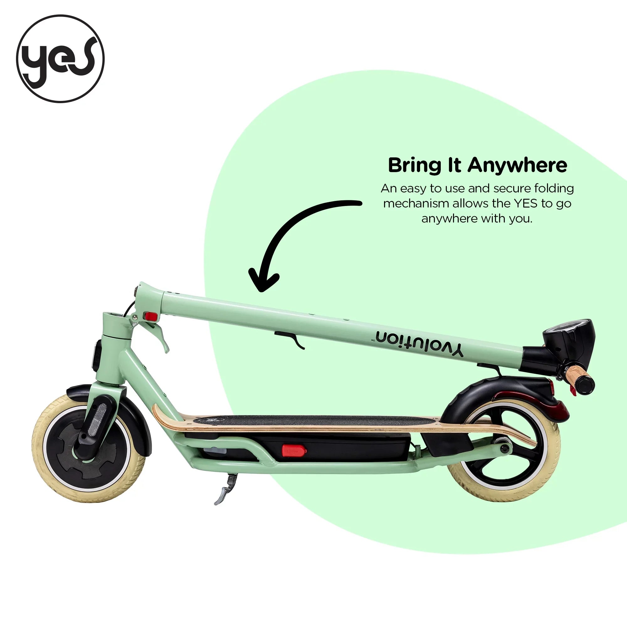 Adults Yvolution Foldable Design Scooter Display, (Green) Electric for