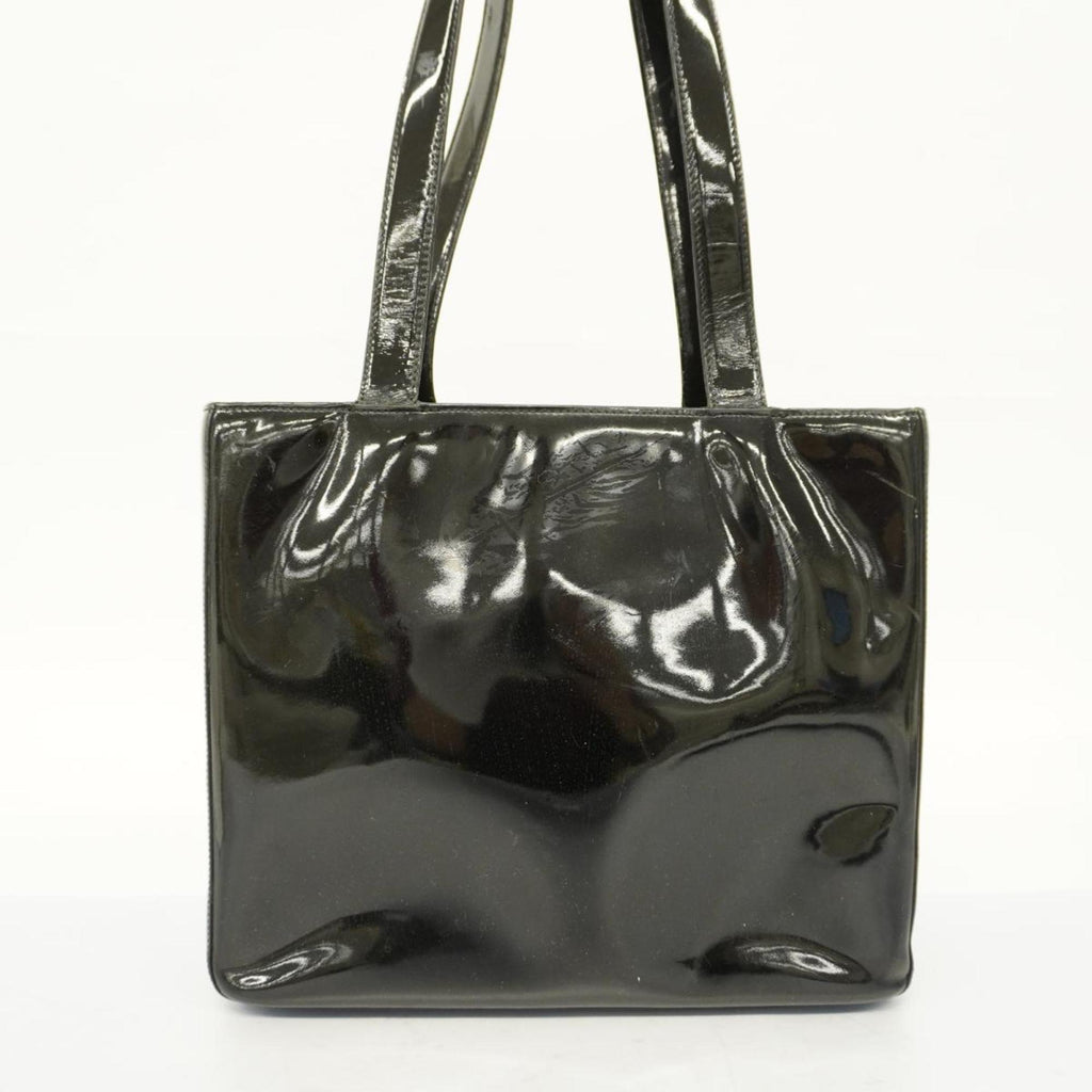 Black Patent Tote Leather Pre-Owned Bag Women's (Good) Champagne