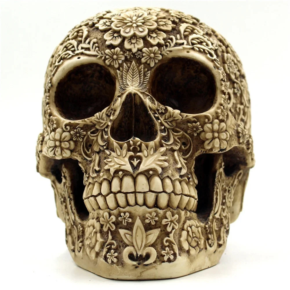 Halloween Foreign Skull Resin Skull Retro Props Spoof Trade Decoration European American And Horror Decoration Face Menghua Mai