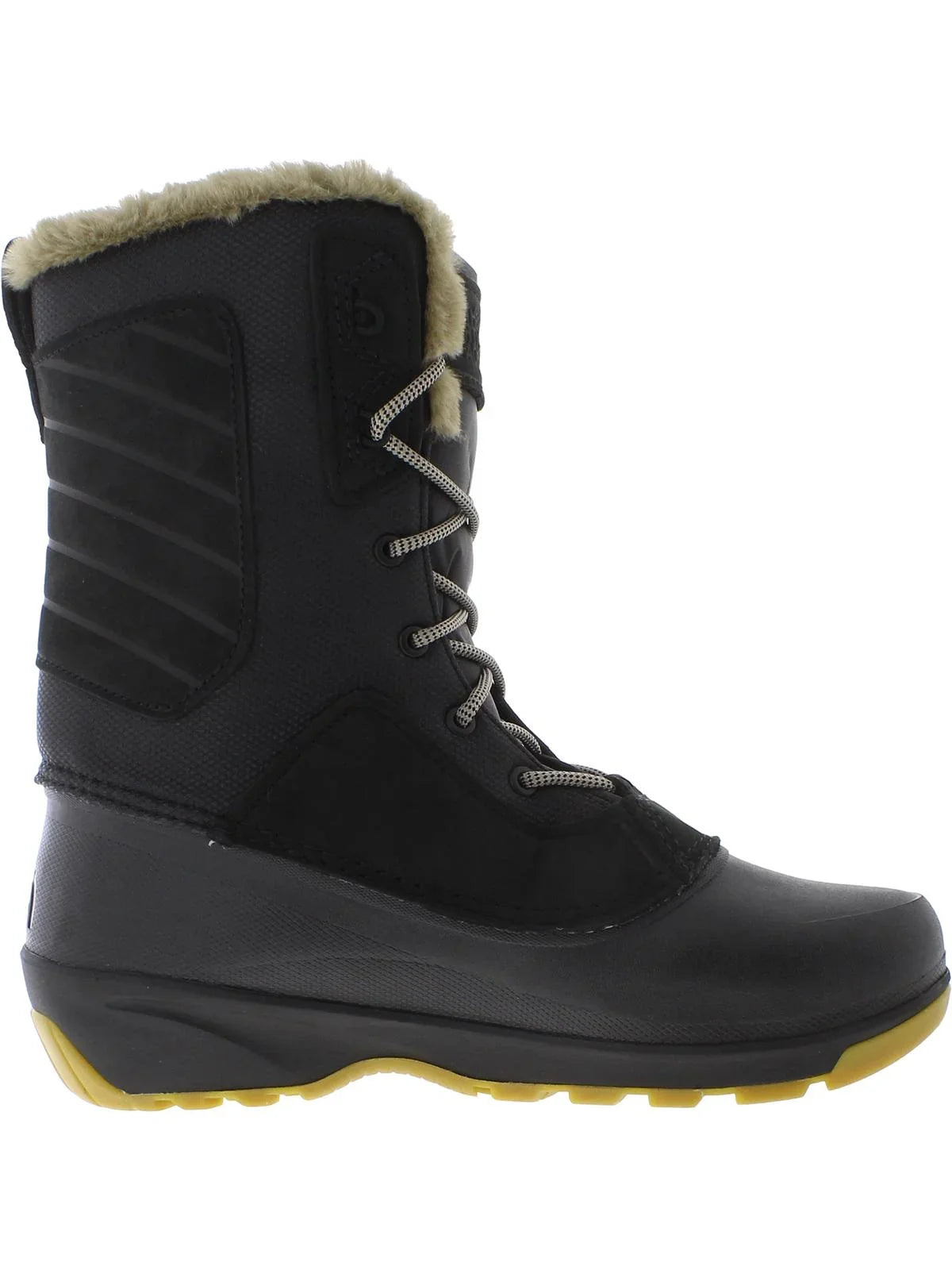 Womens Face Faux Fur Snow Boots & North Leather Winter