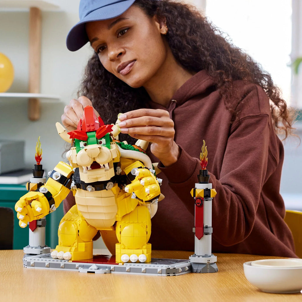 Figure Character and 3D Battle Bowser, Mighty Posable Mario for Kit, Collectible Display Mario Platform, Super The Idea of with Fans Video Bros, 71411 Game Toy Build Super