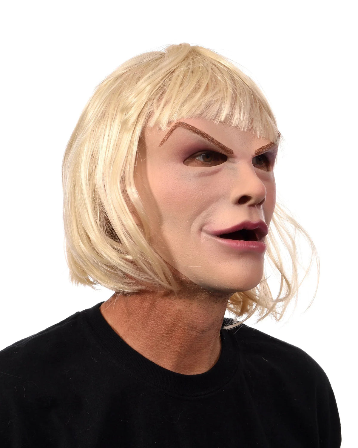 Face Latex Hair Blonde Mask Blonde with Woman attached Female