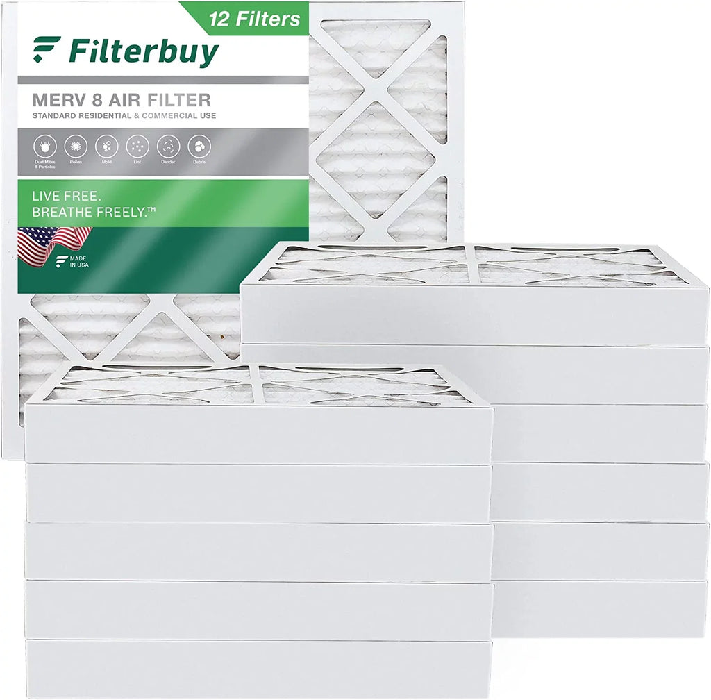 Filters (12-Pack) Pleated Air Furnace 8 Filterbuy 20x20x4