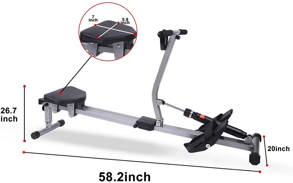 Machine YSSOA Rowing Maximum of Monitor Ergometer, Fitness Digital and 260 Load, lbs Black Rower
