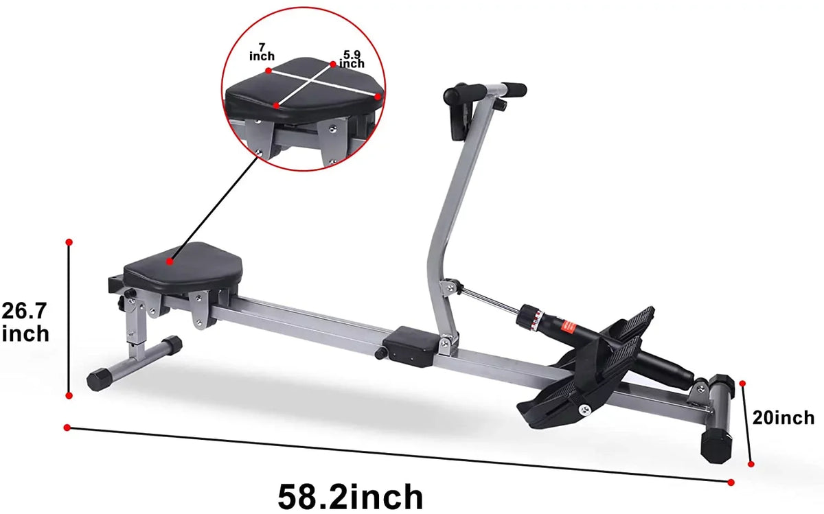 Machine YSSOA Rowing Maximum of Monitor Ergometer, Fitness Digital and 260 Load, lbs Black Rower