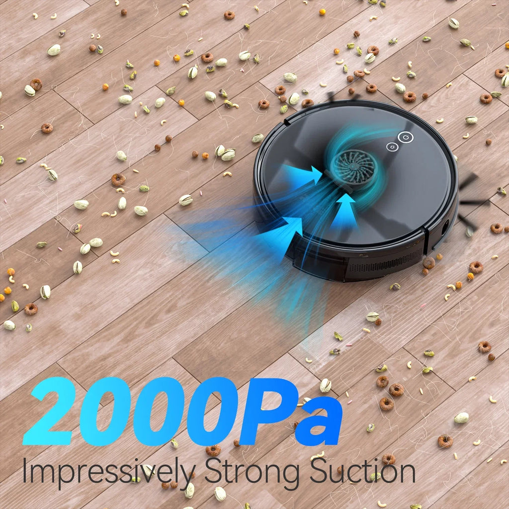 Battery Life Carpet Ideal Strong & Pa 600ML Dustbin, Rove Robotic Automatic Robot Suction 2000 Self-Charging, Vacuum Pet Floor Cleaner, with and Pile 2600mAh Hard Care, for Sweeper Low