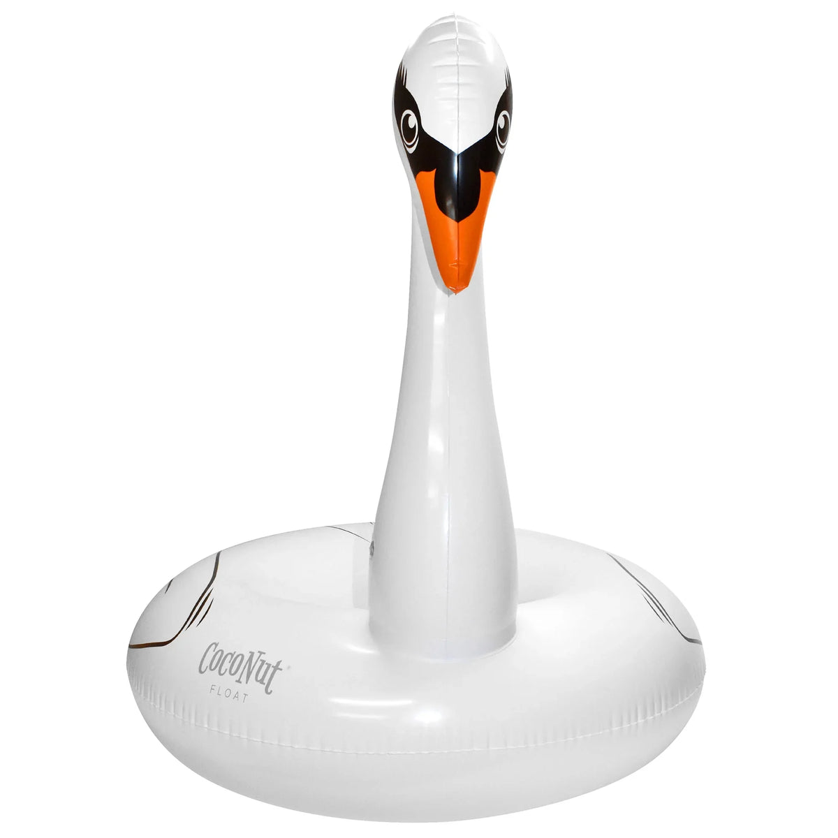 Inflatable, Jumbo Party Majestic Durable, liquid White Raft, Float: Anti-Leak, CocoNut Round Pool Ring Swan 48"x43" -