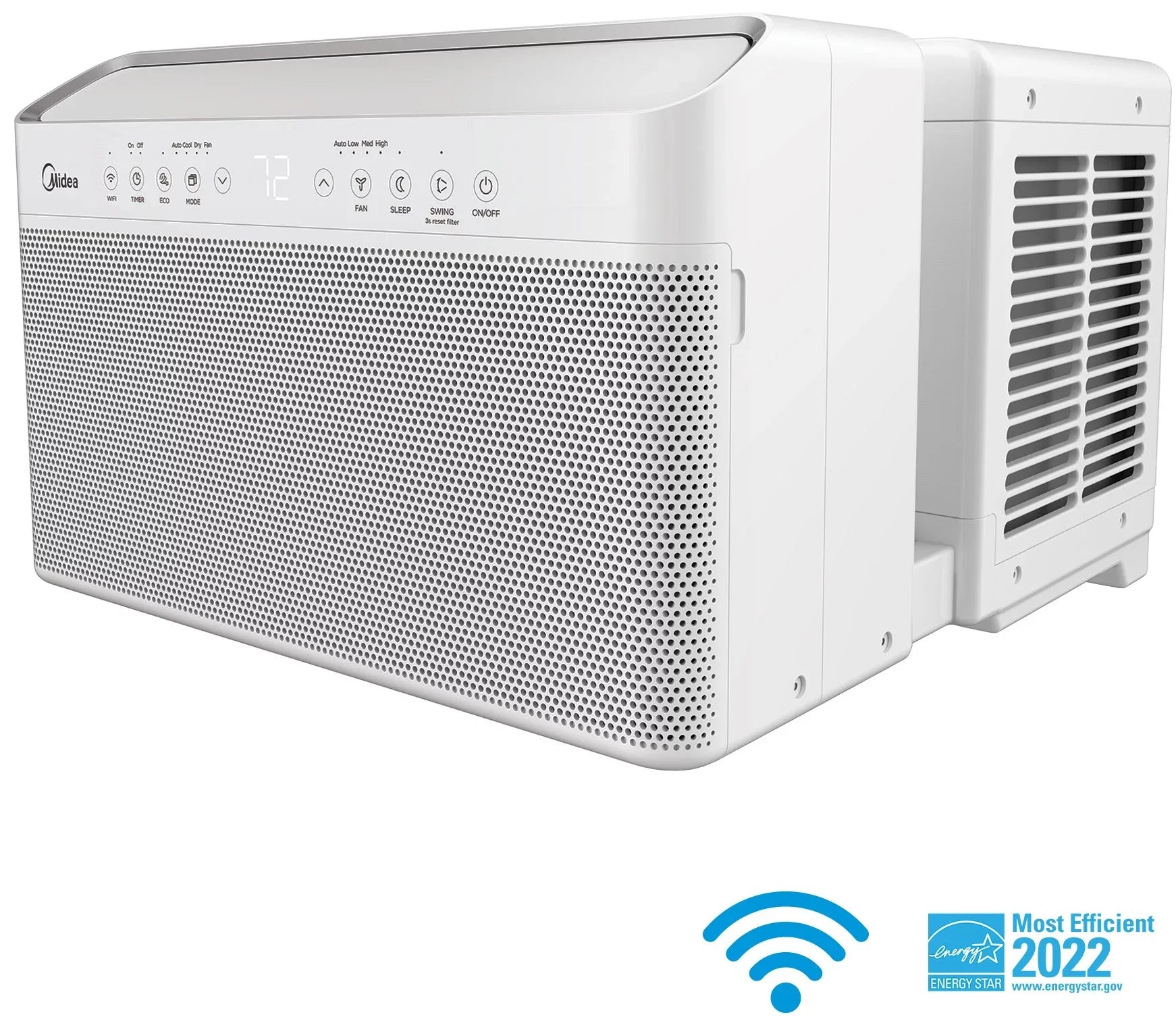Restored Inverter Window 12,000 Savings, Air 35% Energy U-Shaped MAW12V1QWT Quiet, Conditioner, (Refurbished) Midea Extreme Smart