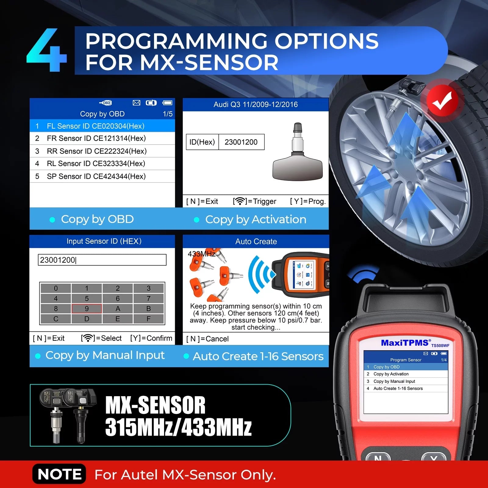 TS508 DTCs, of Read/Clear MaxiTPMS Reset TS408 Autel Upgraded TS508WF Relearn/Activate All Programming Scan Tool Sensors, Tool