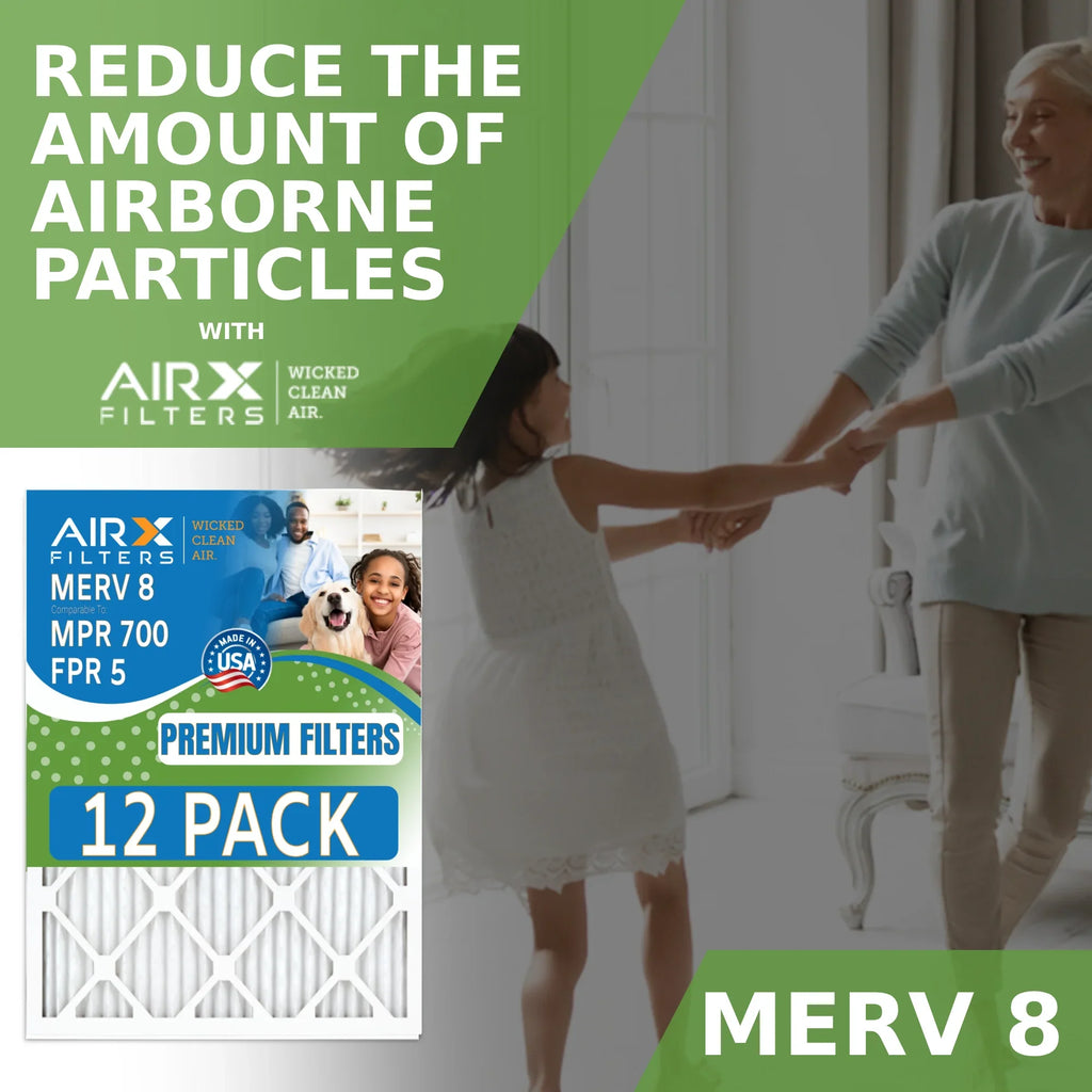 Made 24x24x2 in Filters MPR CLEAN Filter WICKED of 8 FPR 5 FILTERS Pack MERV - Comparable AIR. & Air by 700 12 AIRX Rating, USA to Furnace