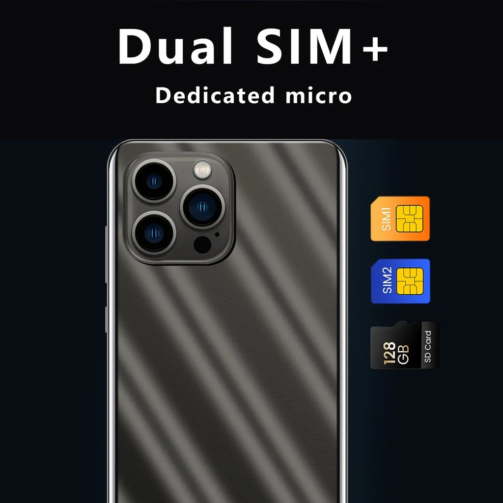 IP13 unlock Blue face dual phone HD+ smartphone SIM Max Ram1Gb+Rom4Gb Pro 3G 2800mAh Android 6.1-inch