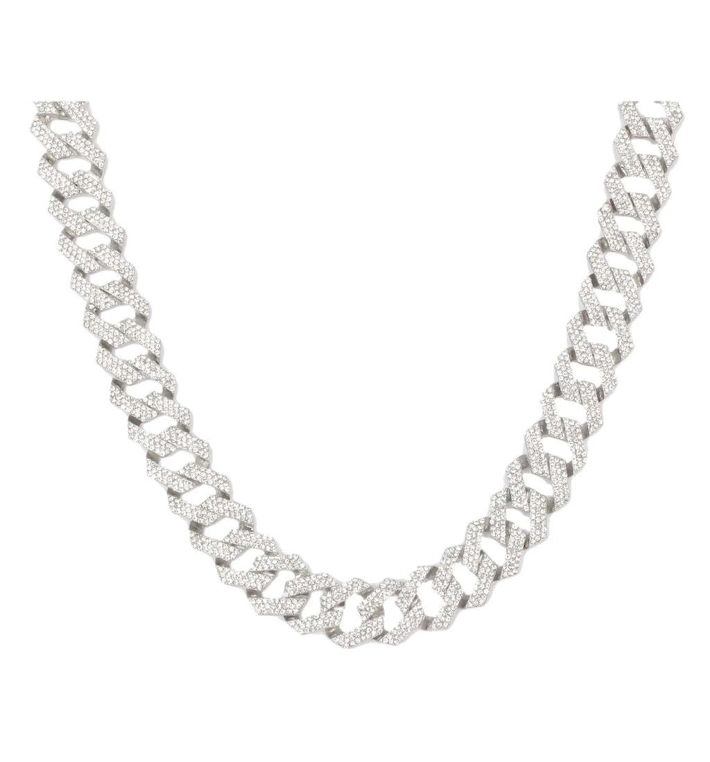 Bling'ed Ice Out Silver Blast! Trim Necklace Out Hip Matching with Raymond - with Rolly Blinged Sets Zig Hop Iced Zag Looks Necklace Charles Sets Wristwatch Band and on Out -