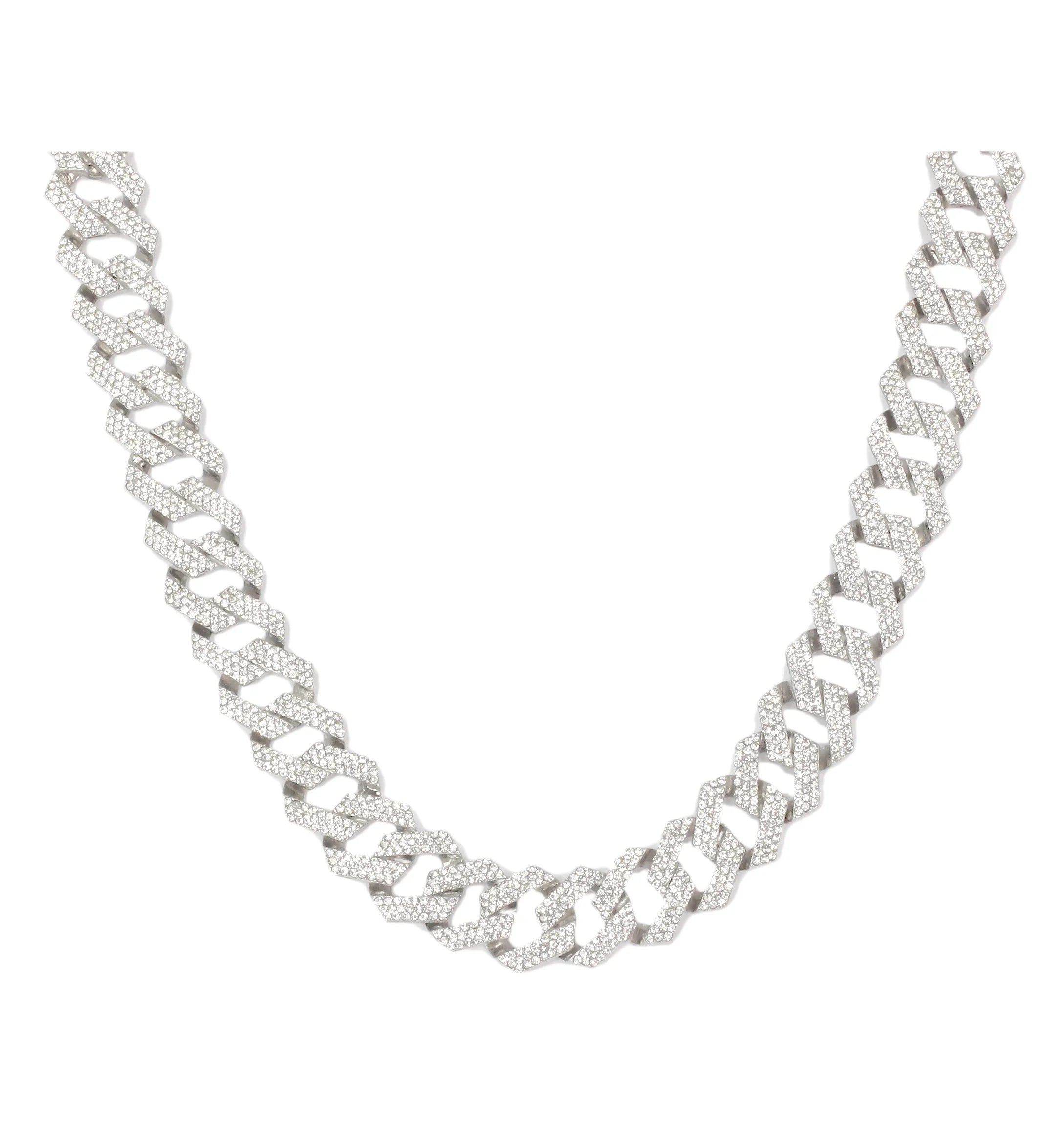 Bling'ed Ice Out Silver Blast! Trim Necklace Out Hip Matching with Raymond - with Rolly Blinged Sets Zig Hop Iced Zag Looks Necklace Charles Sets Wristwatch Band and on Out -