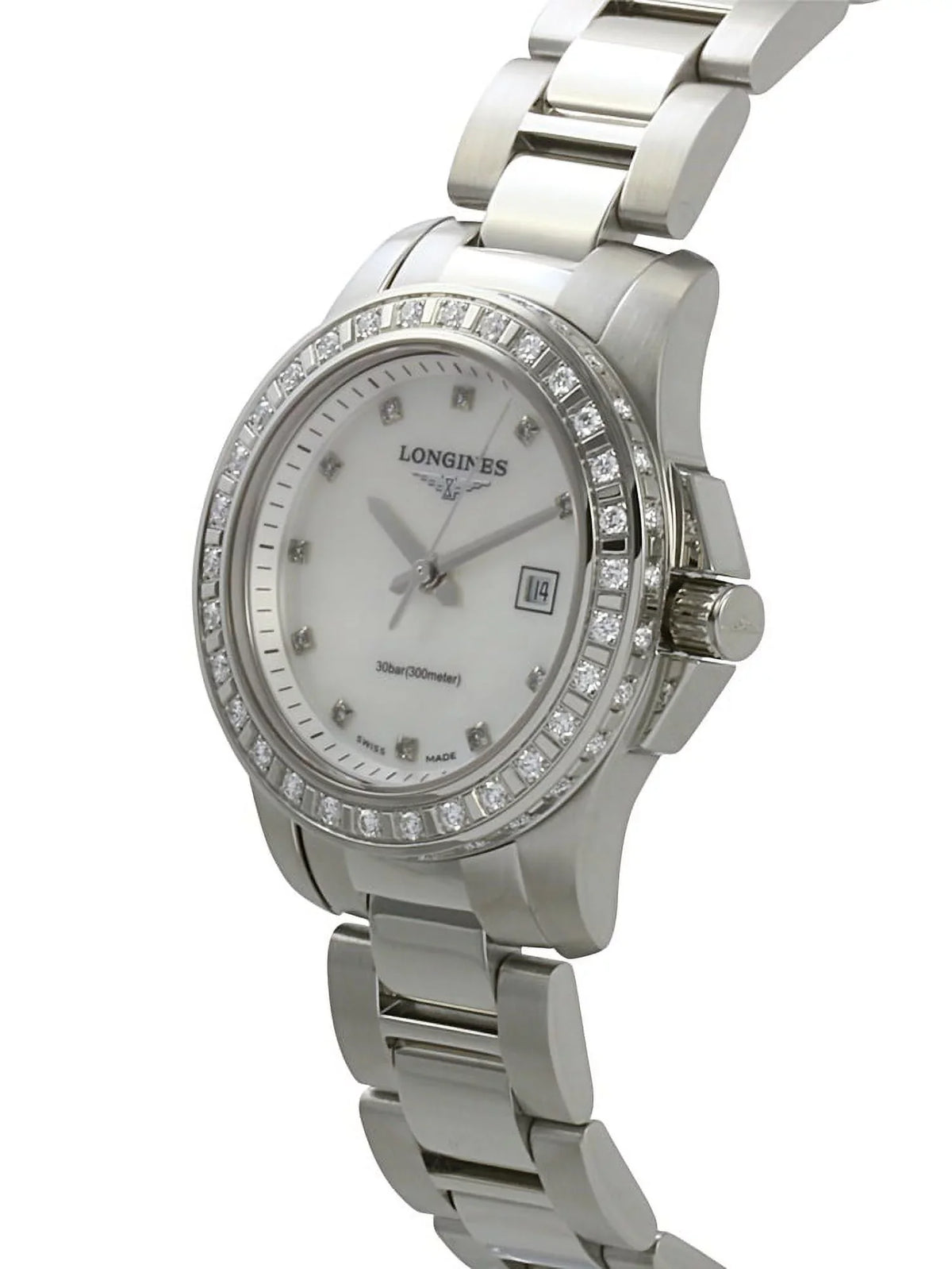 & L3.258.0.88.6 Conquest Women's Longines Watch Diamonds Pearl White