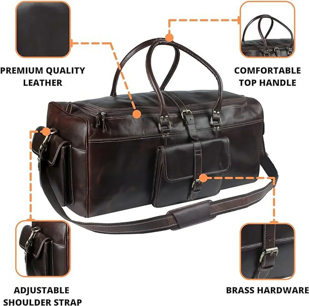 Overnight Bag Bag Travel Buffalo Sports Vintage inches Gym Men Classic design Holdall Weekender Bag Leather Duffle Hulsh for 24 Top Bag Grain Leather