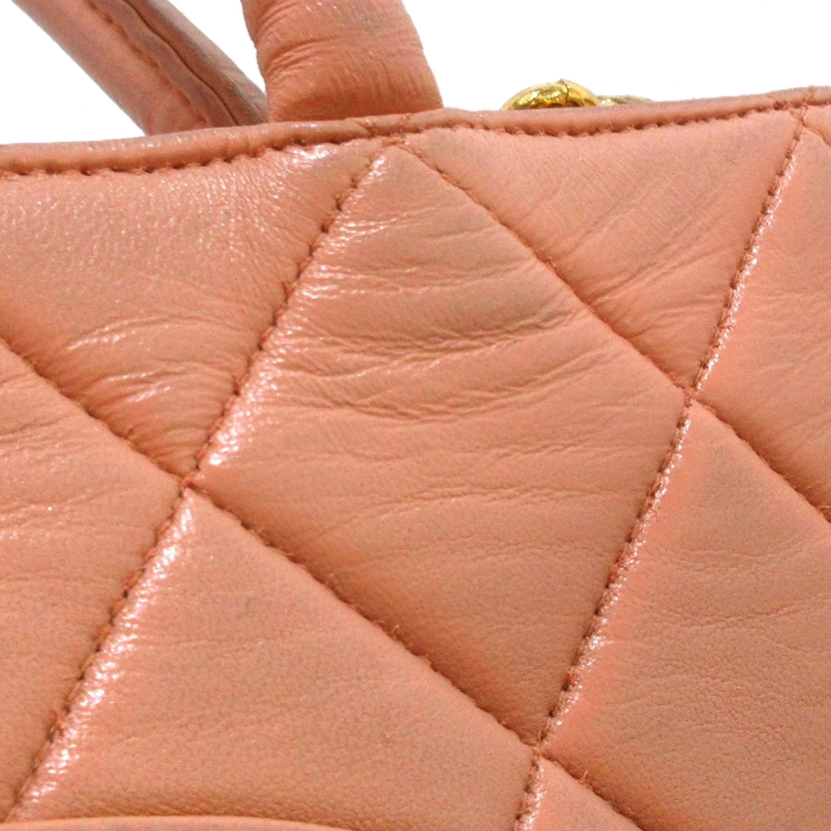 Orange Lambskin Bag Medallion Tote Tote Women Authenticated (Good) Leather Pre-Owned
