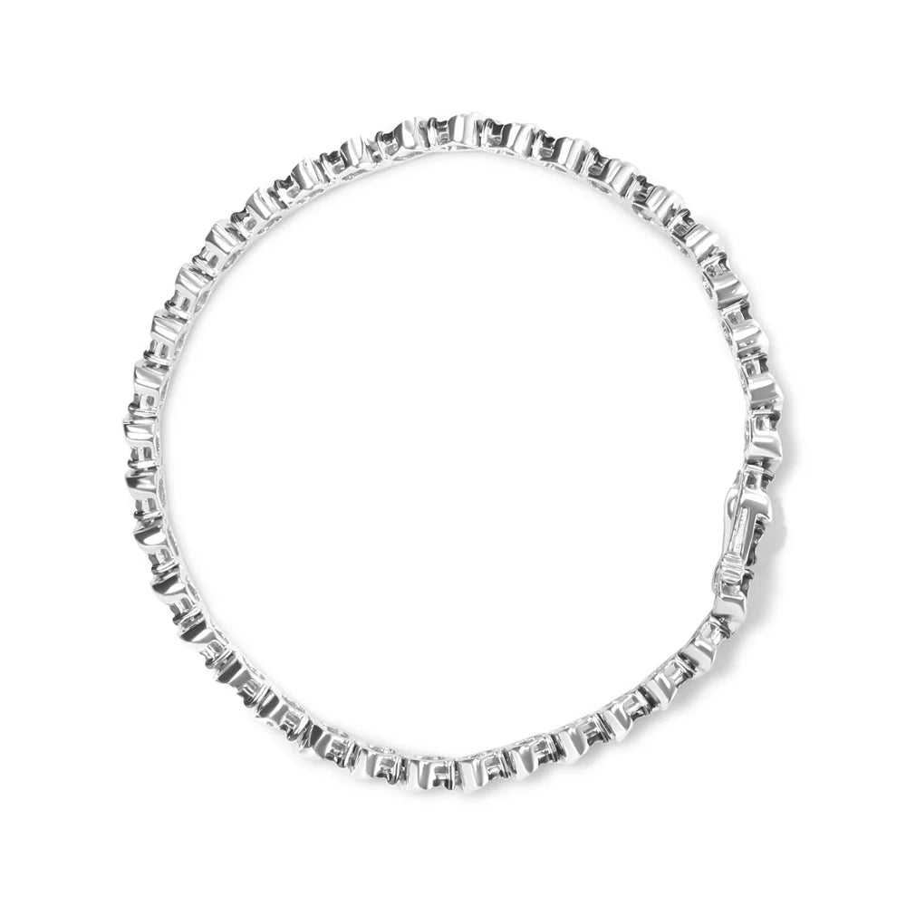 Bracelet (Black 7" Womens Haus Clasp Inches Brilliance Cttw Box Black Sterling cut Silver Diamond 1/4 .925 Treated Durability) Color, Tennis I3 of Round