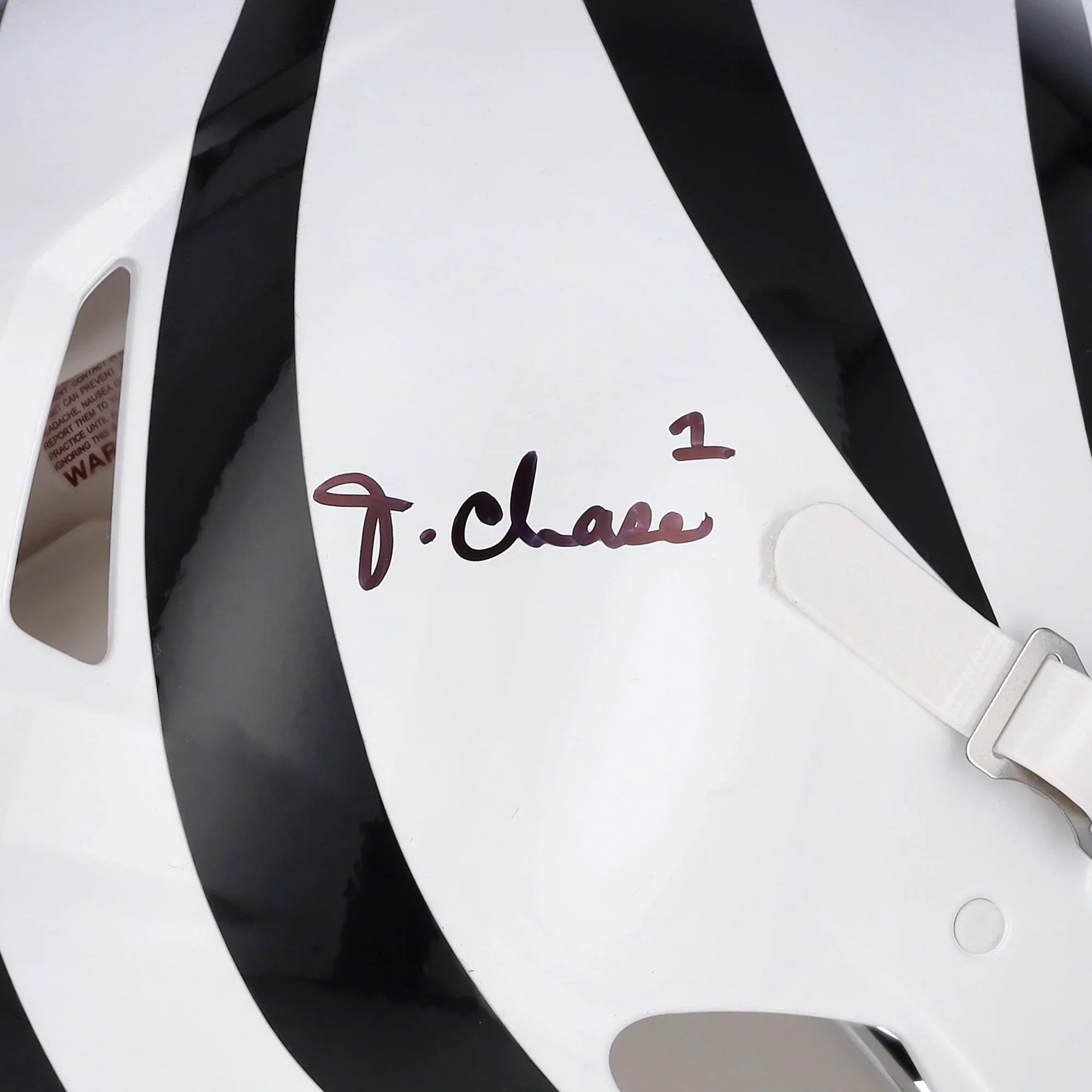 Field Authentic Riddell Chase Speed Cincinnati Alternate 2022 Ja'Marr Helmet On Autographed Bengals