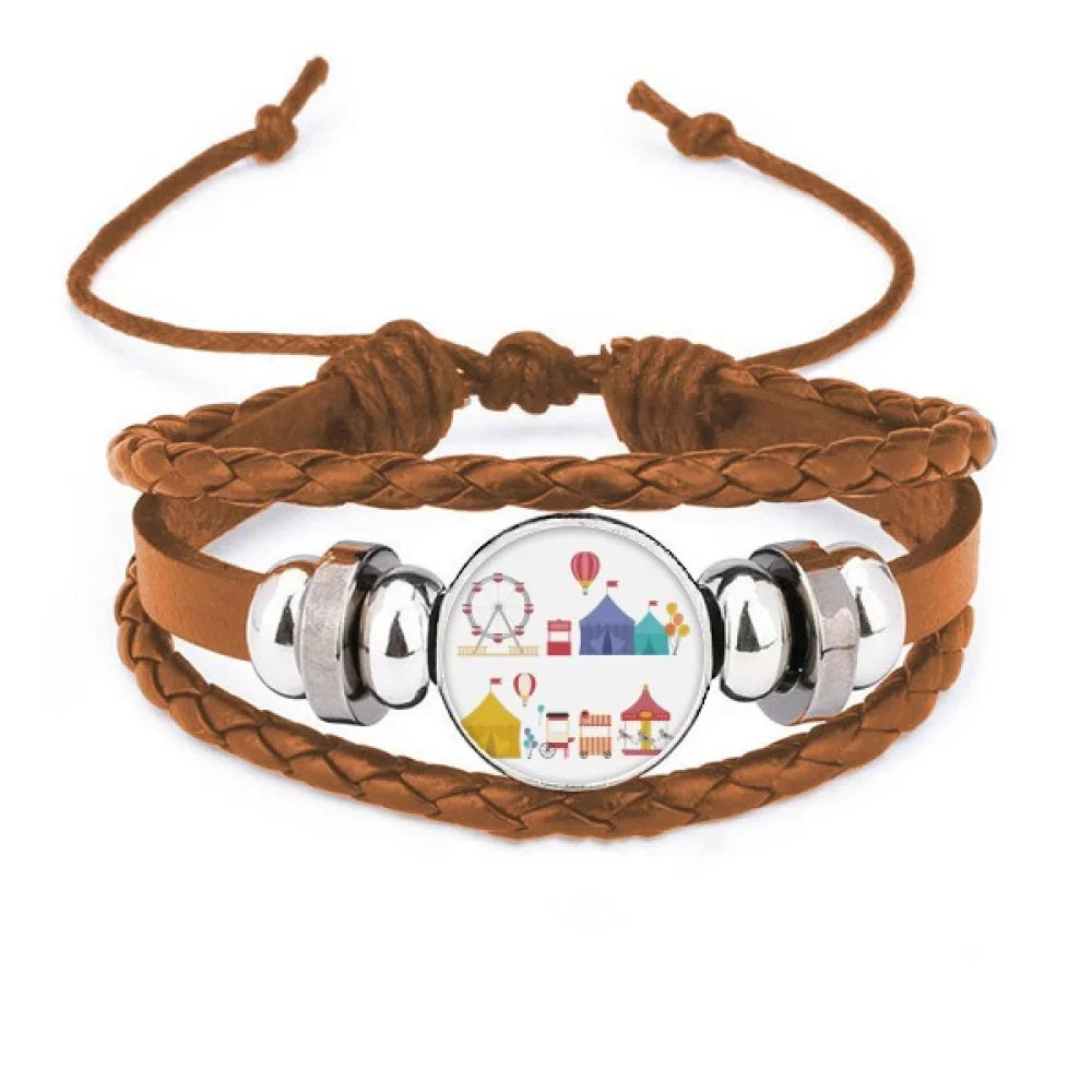 Bracelet Facilities Park Pattern Jewelry Ornament Leather Wristband Colourful Amusement