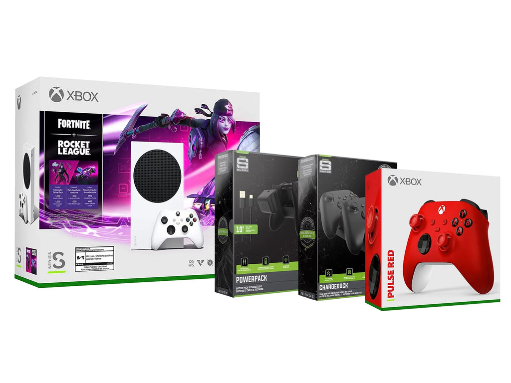 Charge Controller, Series Pulse Cable/Battery Fortnite Extra Red and Dual Dock League with S Charge Console Rocket Microsoft Xbox