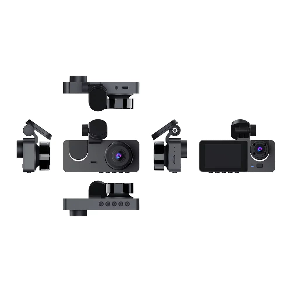 Camera Recording Lock Support 2 Recorder Inside One-Key & & Shinysix Driving Motion Inch Rear 1080P Camera Loop Night-Vision Front Detection Dashcam Screen Dash DVR